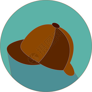 英国棕色帽子 插图 白色背景的矢量背景图片