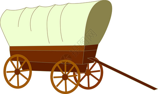 白色背景上的旧复古旅行车皮大车童话木头绘画古董乡愁艺术车轮背景图片