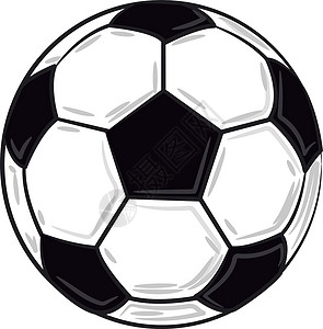 黑白色足球白色和黑色足球球矢量或颜色插图插画