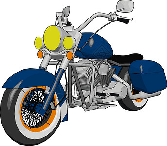 自行车摩托车向量或彩色插图背景图片