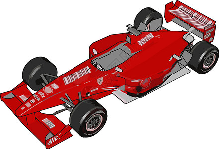 红色彩色运动玩具汽车矢量或颜色插图背景图片