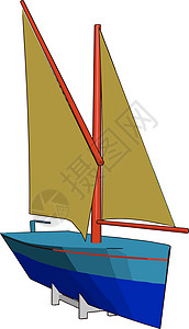 玩具帆船玩具矢量或颜色说明背景图片