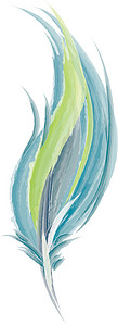 浅绿色和蓝色羽毛矢量或彩色图案背景图片