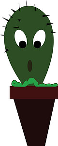 仙人掌矢量或它制作图案的颜色插图绘画叶子绿色植物学背景图片