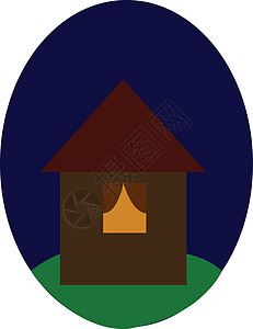 夜晚矢量或颜色插图时的房子背景图片