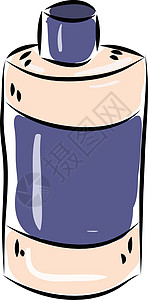 紫色瓶白色 ba 上的白色和紫色洗发水瓶矢量图插画