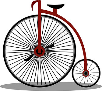 自行车轮子传统自行车矢量或彩色图案插画