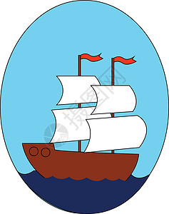 白色背景的船舶插图矢量背景图片