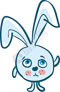 悲伤的蓝色兔子矢量或颜色插图背景图片