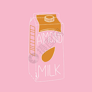 绘制牛奶玻璃瓶矢量或彩色插图背景图片