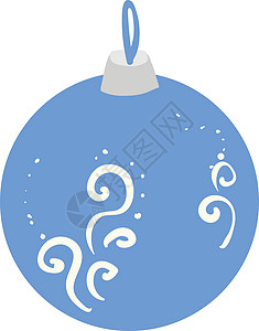卡通新年人造铃铛蓝色圣诞节挂玩具装饰插图房子节日装潢气氛卡通片绘画背景图片