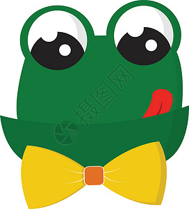 一只美丽的青青蛙的剪贴板 舌头卡在外边设计图片
