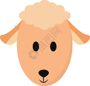 桃色绵羊矢量或彩色插图的卡通脸背景图片