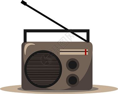 天线FM电台音频播放器矢量或彩色插图的剪贴板插画