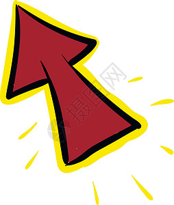 红色箭头单击光标鼠标指针图标向上长红色箭头 l背景图片