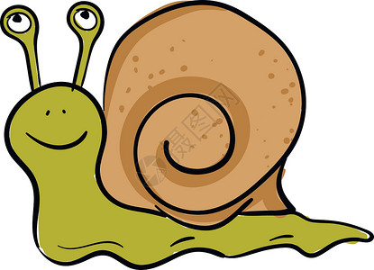 快乐的绿色蜗牛矢量或彩色插图的 Emoji背景图片