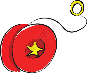 伊用库斯科用红色和黄色颜色矢量或彩色伊鲁绘制 Yo-yo插画