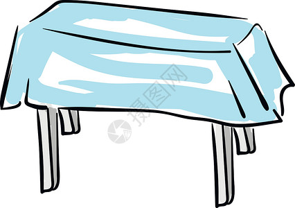 布包着机关枪用蓝色桌布包着的木制桌子画的孩子插画