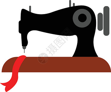 缝纫机 矢量或彩色插图的剪贴板背景图片