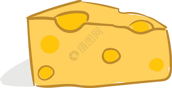 绘制黄奶酪 矢量或颜色插图背景图片