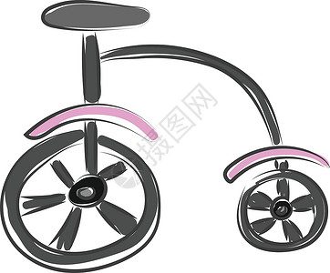 自行车轮子儿童自行车 矢量或彩色插图插画