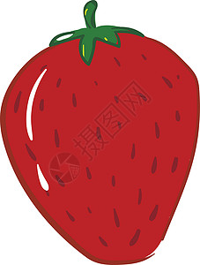 白色面霜迷人的红色草莓 有白色感叹标记 矢量插画