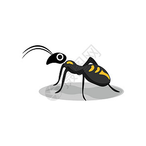 黄色蚂蚁有宽眼 矢量或颜色图解的蚂蚁插画