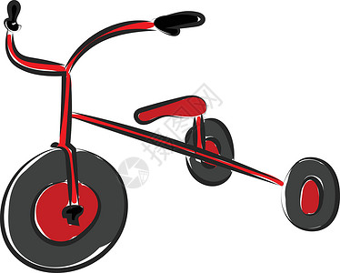 自行车轮子儿童自行车矢量或彩色插图插画
