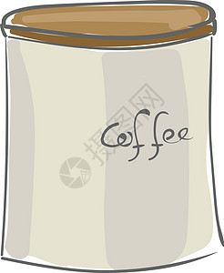 锡罐咖啡容器 矢量或颜色说明设计图片