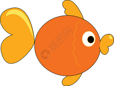 橙色鱼矢量或彩色插图的绘画背景图片