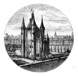 巴黎(巴黎) 绘制十八世纪的图画背景图片