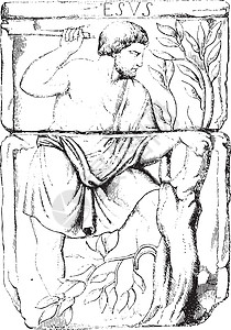 在第四圣坛上描述的数字 古代雕刻描写男人描绘绘画白色历史黑色古董艺术蚀刻背景图片