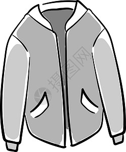 灰色夹克 插图 白色背景的矢量高清图片