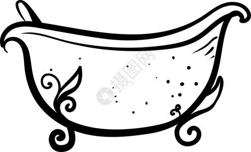 装饰性浴 插图 白色背景的矢量背景图片