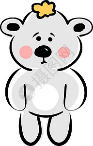 白色背景上的伤心熊插画矢量哺乳动物动物背景图片
