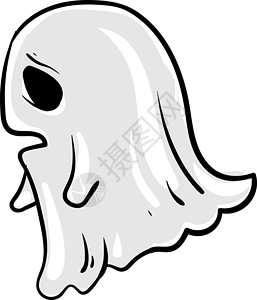 悲伤的鬼魂 插图 白色背景的矢量背景图片