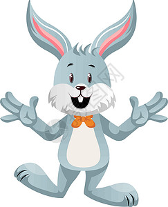 白色背景上的快乐动物兔子艺术背景图片