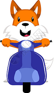 狗素材白底脚踏板上的狐狸 插图 白底的矢量插画