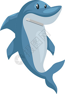 上海白渡桥鲨鱼是快乐的 插图 白背景的矢量牙齿插画