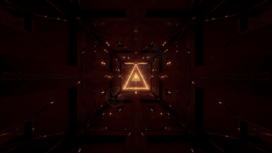 三角铁丝网设计 3D插图背景壁纸3d运动墙纸金子隧道渲染三角形背景图片