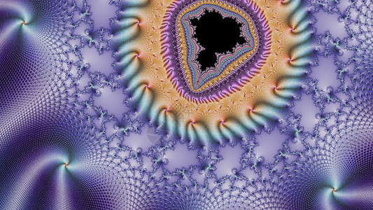 曼德尔布罗金属色的分形螺旋几何学艺术数学墙纸插图科学绿色电脑背景