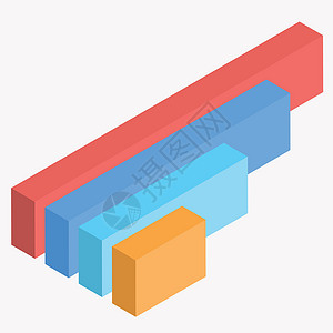 3d 风格的彩色条形图元素图表数据金融楼梯营销等距公司生长经济商业背景图片