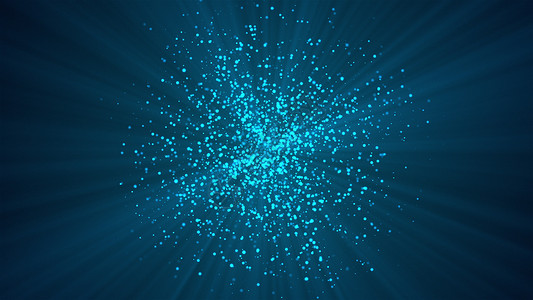 球形粒子空间计算机生成抽象背景 3D rende 中球形的许多抽象小蓝色粒子差别电脑动作阴影渲染别针运动车轮斑点派对背景