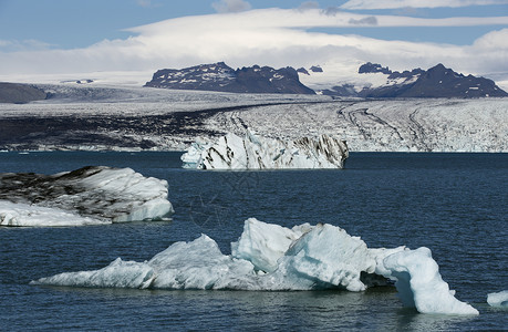 冰川泻湖冰岛Jokulsarlon冰川湖的冰山风景冰川气候沙龙背景