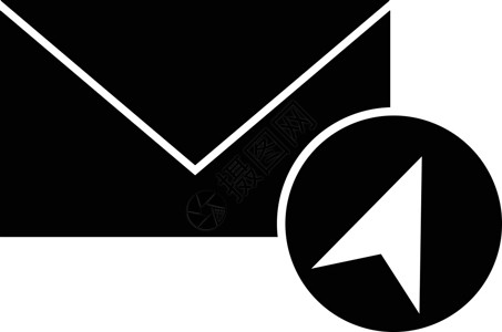 平面样式的电子邮件发送图标白色讨论按钮字形互联网邮件信封设计社交媒体背景图片