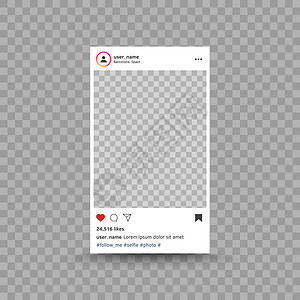 ui主界面灵感来自 Instagram 的相框 发布界面模板 社交媒体现代 UI 设计 矢量相框概念插画