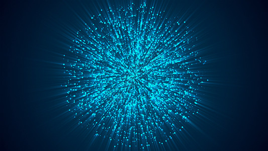 球形粒子空间计算机生成抽象背景 3D rende 中球形的许多抽象小蓝色粒子渲染斑点艺术宇宙阴影墙纸圆形差别运动车轮背景