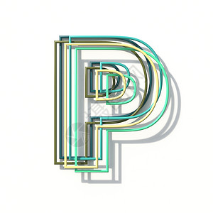 三色线条字体 Letter P 3背景图片