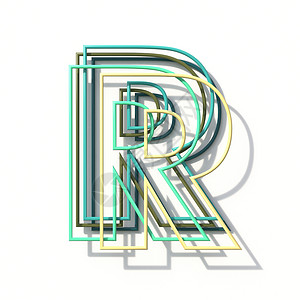 三色线条字体 Letter R 3背景图片