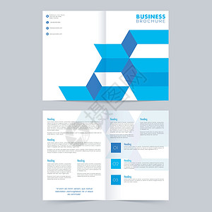 蓝色企业画册整套带有抽象设计的商业手册传单文件夹营销杂志小册子年度文档办公室横幅推介会设计图片